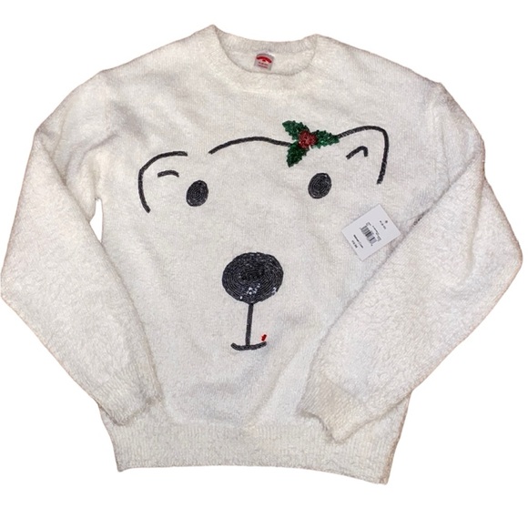 Christmas Holiday Time Long Sleeve Pullover Sequin Relaxed Fit Sweater (Women's) - Picture 2 of 7